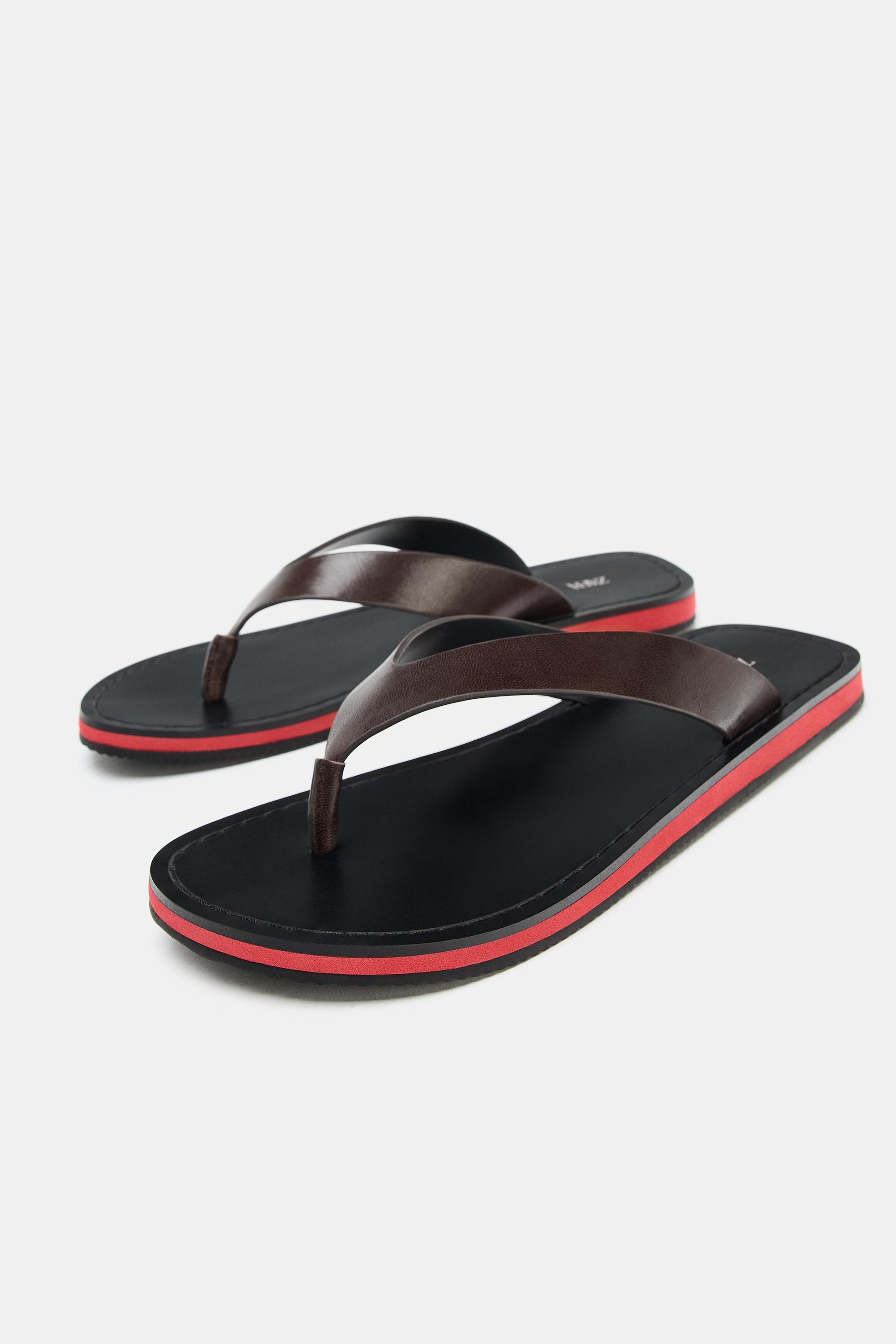 LEATHER FLAT SANDALS